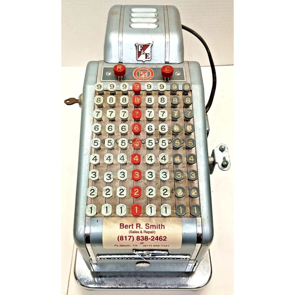 Vintage Hedman F&E 2300 Check Protector Machine With Keys Tested Working